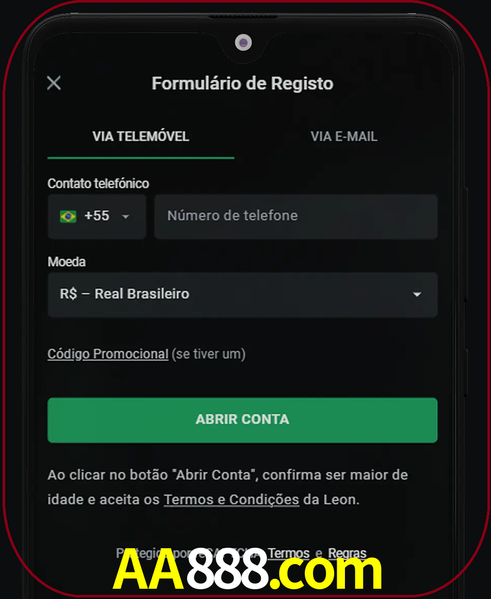 Abra o aplicativo e inicie o processo de registro.